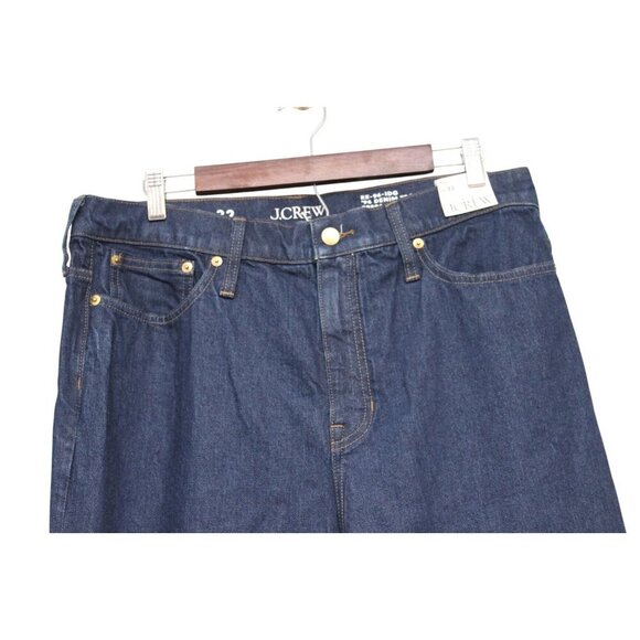 NWT J Crew High Rise Denim Trouser Jean Size 32 Wide Leg Semi Stretch '96 Preppy - Picture 2 of 12